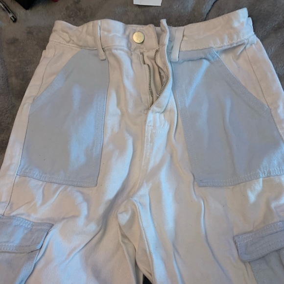 SHEIN white and baby blue Jean pants, size XS - Picture 2 of 4
